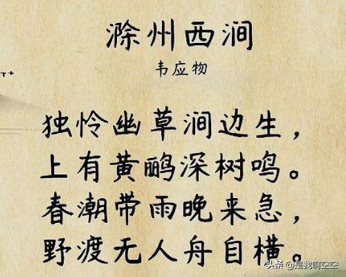 滁州西涧的古诗（滁州西涧的古诗诗意）